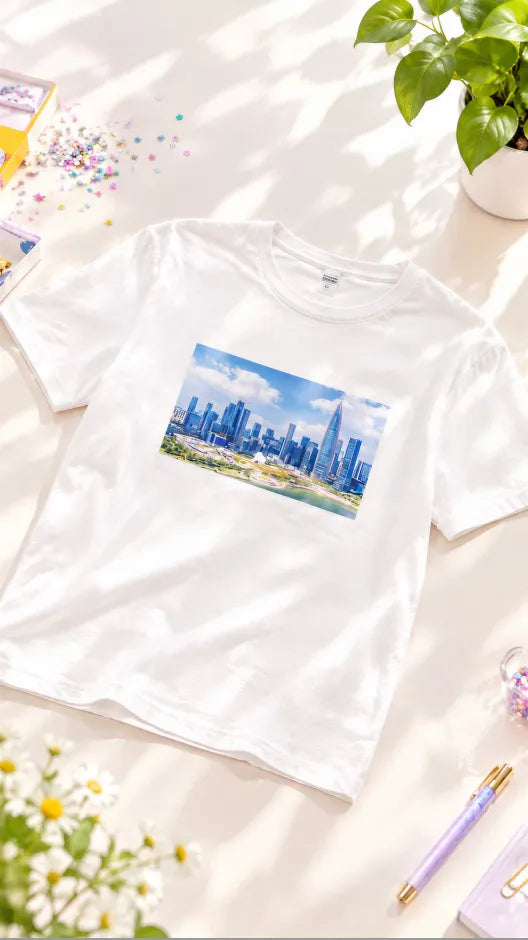 T-shirt blanc personnalisé avec une photo imprimée sur papier transfert DURA avec la xTool C1